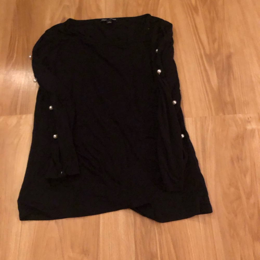 Long sleeve black shirt with beads